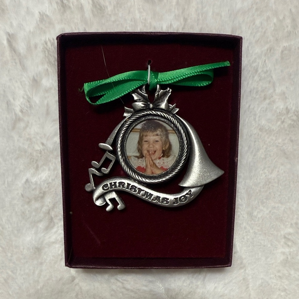 **3/$15** Vintage Silver-tone Christmas Joy Picture Frame Ornament